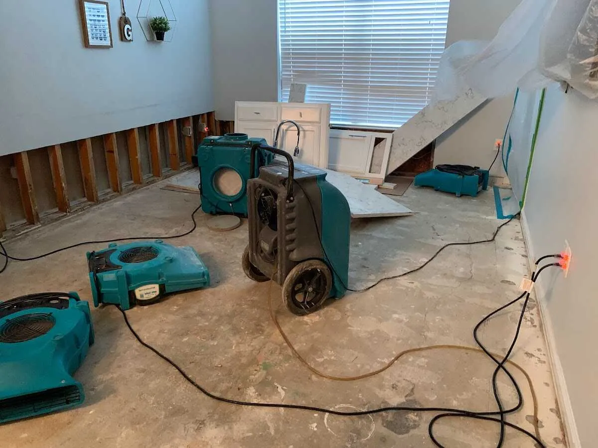 Dehumidifier in flood-cut room for Water Extraction & Removal in Camas